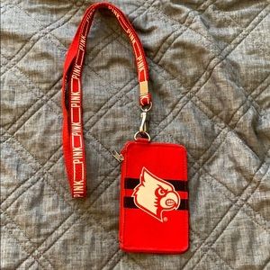 Cardinal UofL card holder.